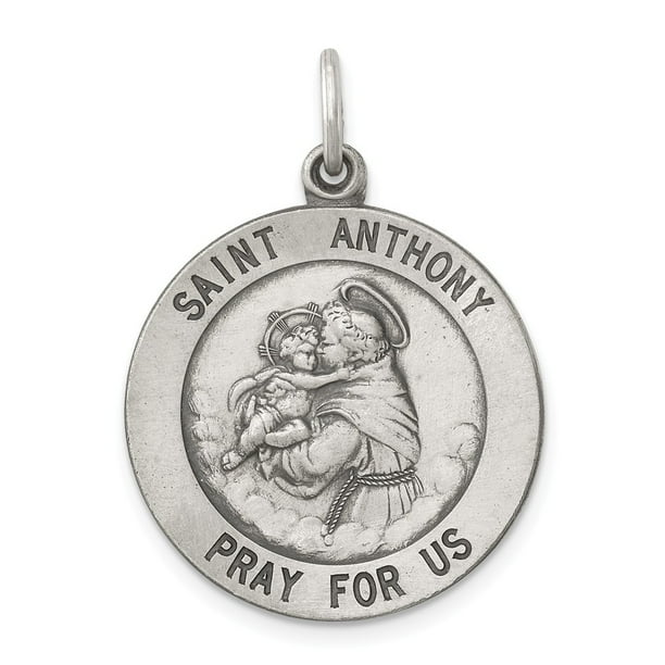 Diamond2Deal 925 Sterling Silver Antiqued Saint Anthony Medal Pendant Diamond2Deal 925 Sterling Silver Antiqued Saint Anthony Medal Pendant